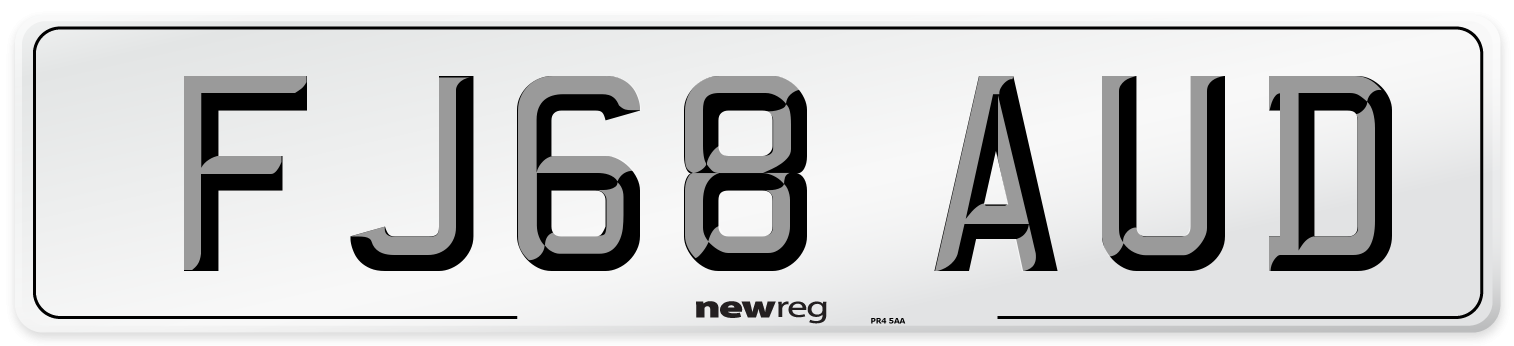 FJ68 AUD Number Plate from New Reg
